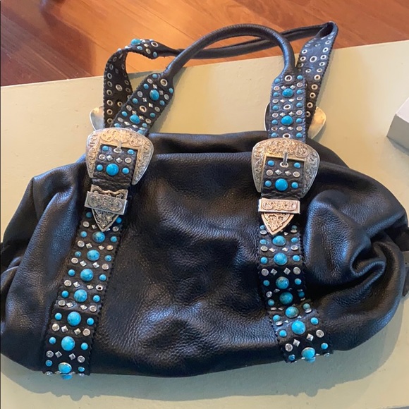 Leather buckle handbag - Picture 1 of 3